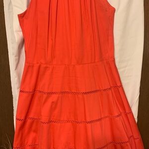 Elegant Coral Sleeveless Dress